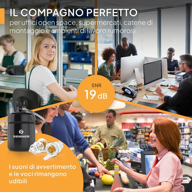 Detalle de Senner WorkPro tappi antirumore con custodia