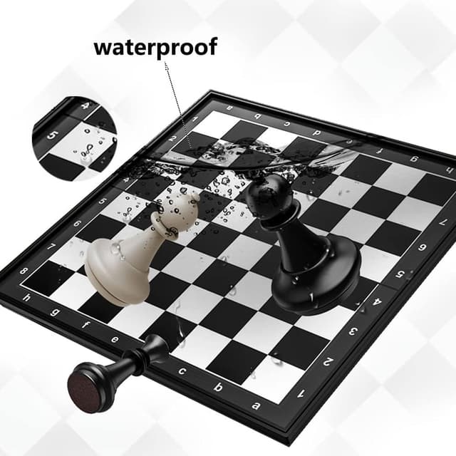 Detalle de EACHHAHA Schachspiel magnetisches Reise-Schach inklappbar, 25 × 25 cm (für Kinder & Anfänger)