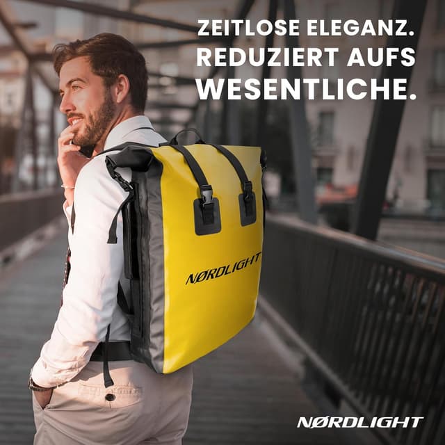 Detalle de Nordlight Wasserdichter Rucksack Dry Bag 35 l (Roll Top) – wetterfester Rolltop-Transport für City, Fahrrad & Wassersport
