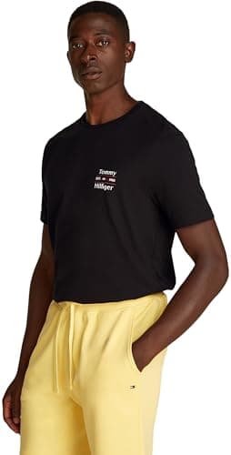 Imagen de Tommy Hilfiger Stack tee S camiseta negra 👕 en OfertitasTOP