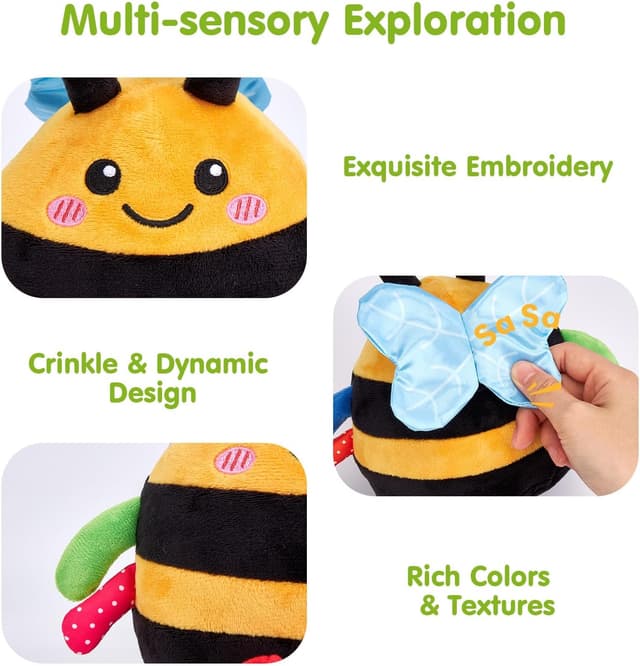 Detalle 2 de Hahaland 4‑in‑1 Dancing Bee Baby Toy for 6–12 Months 🐝?