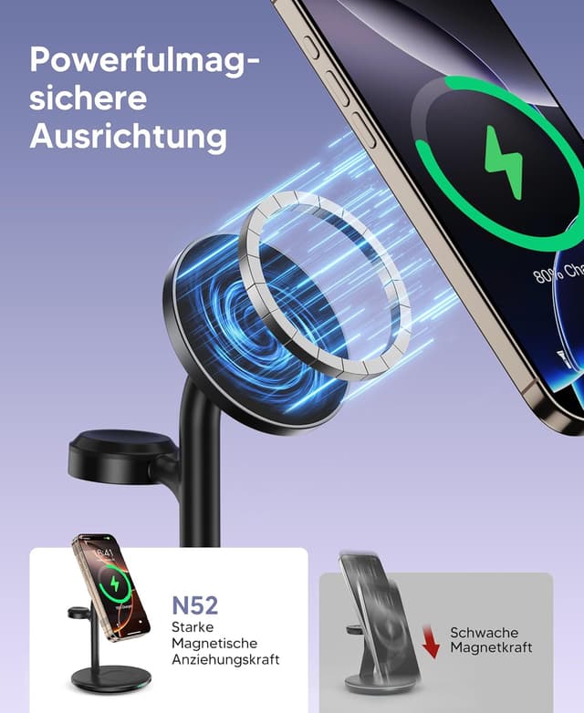 Thumbnail 5 de 3 in 1 Induktive Ladestation Mag Safe kompatibel