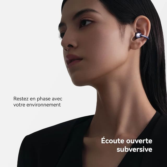 Detalle de HUAWEI FreeClip : écouteurs Bluetooth ouverts, autonomie jusqu’à 8 h, IP54 et double connexion