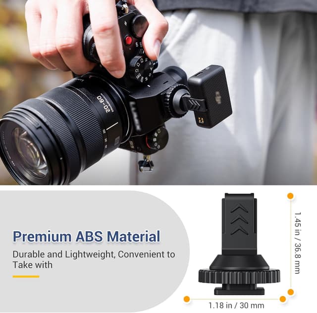 Detalle de JJC Cold Shoe Screw Mount Adapter for DJI Mic (hot shoe mount + 1/4-20 tripod thread)