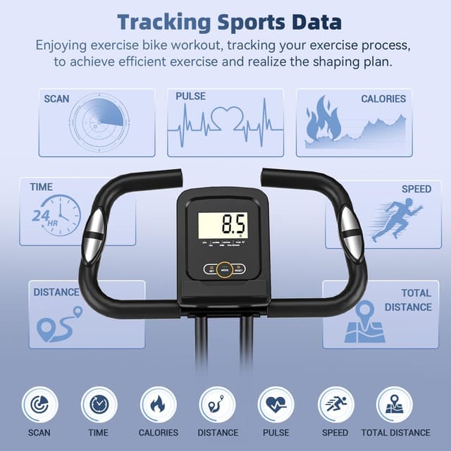 Thumbnail 5 de 2025 Foldable Exercise Bike 16-level magnetic resistance