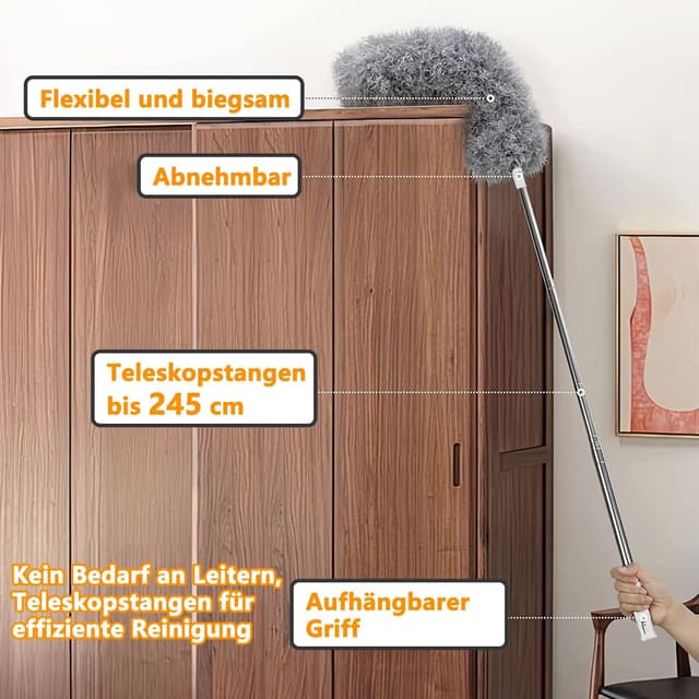 Detalle 2 de Staubwedel Teleskop Waschbar bis 2,45 m