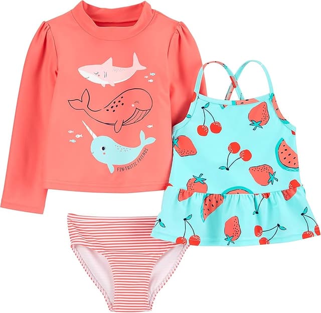Imagen de Simple Joys by Carter's 3-Piece Assorted Rashguard Sets 3 años protector de sarpullidos en OfertitasTOP