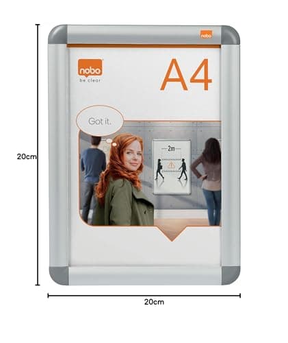 Detalle de Nobo 1902214 Tablón de pared A4 con marco aluminio
