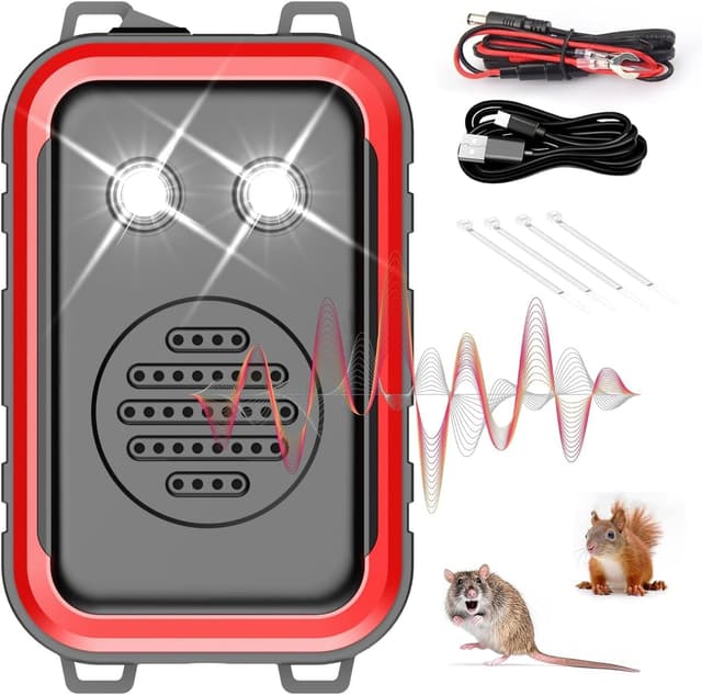 Detalle de COODAY Ultraschall Marderschreck & Nagetierabwehr mit LED-Blitzlichtern für den Motorraum