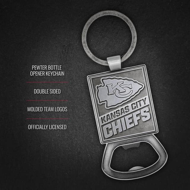 Detalle de Rico Industries NFL Football Pewter-Style Bottle Opener Keychain