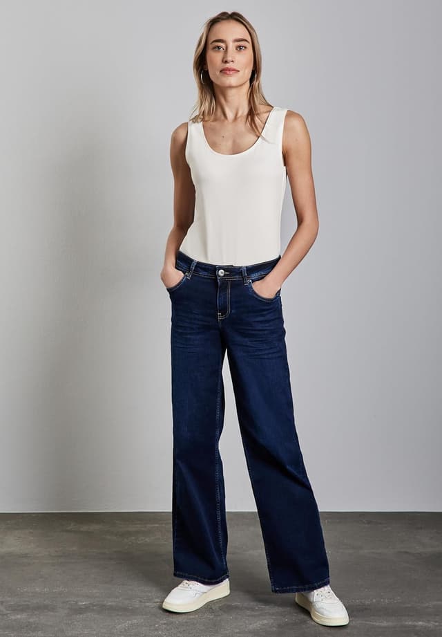 Detalle de Débardeur basique femme Street One – col rond, sans manches et effet stretch