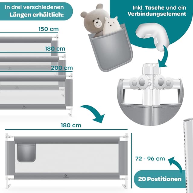 Thumbnail 6 de KESSER Bettschutzgitter 180 cm