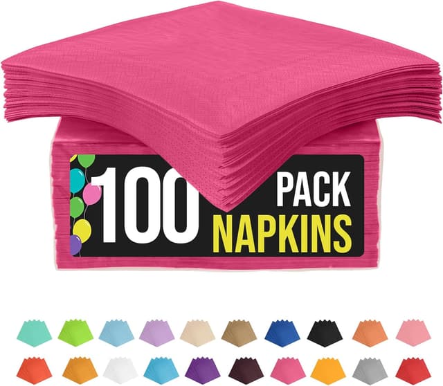 Thumbnail 6 de Party Solids Black Disposable 2-Ply Dinner Napkins (100 Count) for Parties & Everyday Use
