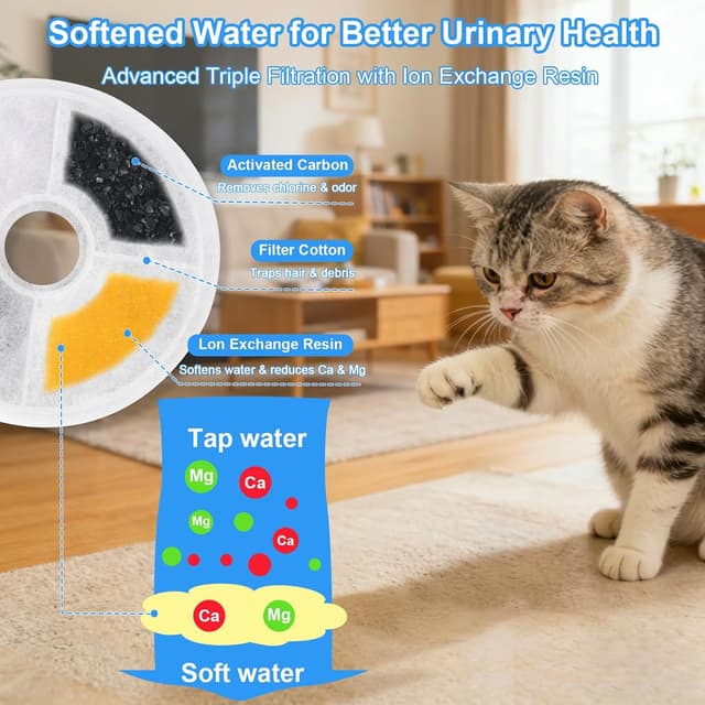 Detalle 2 de SAIERTE Cat Water Filter Cartridges 8 Pack