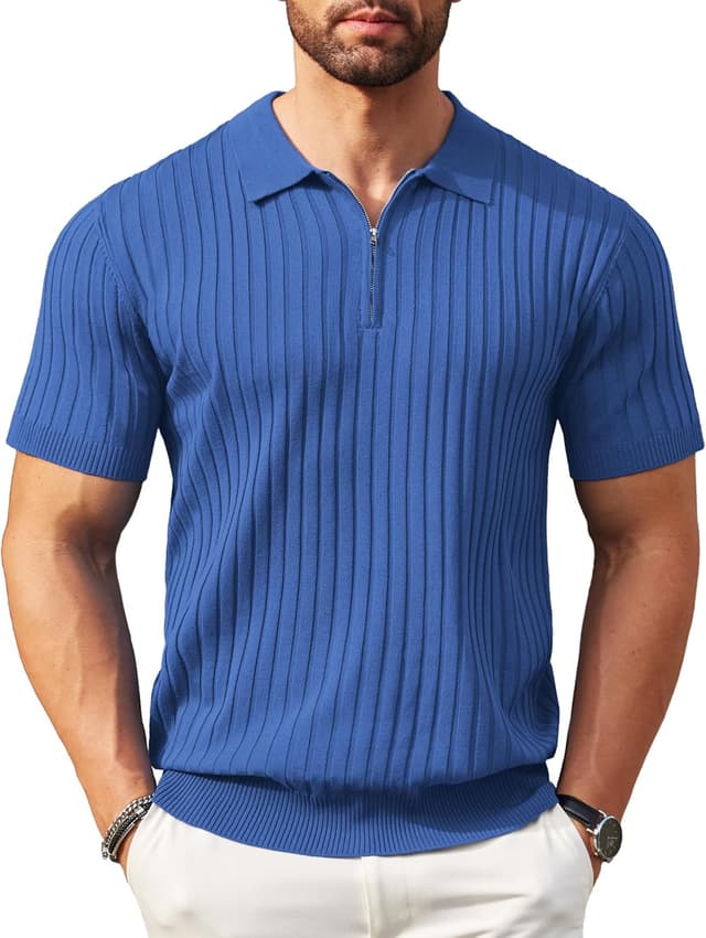 Thumbnail 6 de Polo tricoté homme Coofandy Ztj008973 Classique Homme en viscose
