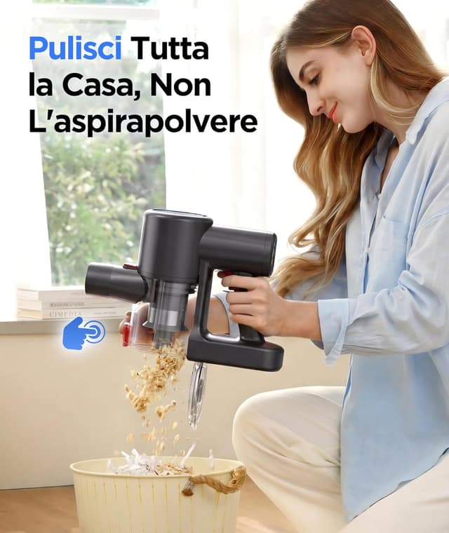 Thumbnail 6 de VersLife Z8 Aspirapolvere Senza Fili 40KPa con filtro HEPA e luce LED verde, autonomia 45 min