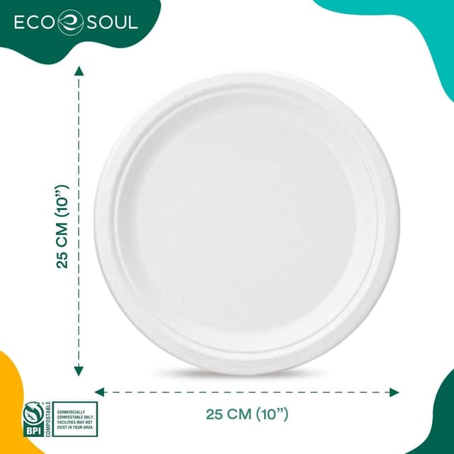 Detalle de ECO SOUL paper plates 25cm, 10 inch