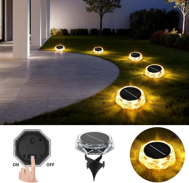 Detalle de Hqynss Solar Ground Lights 6 pack