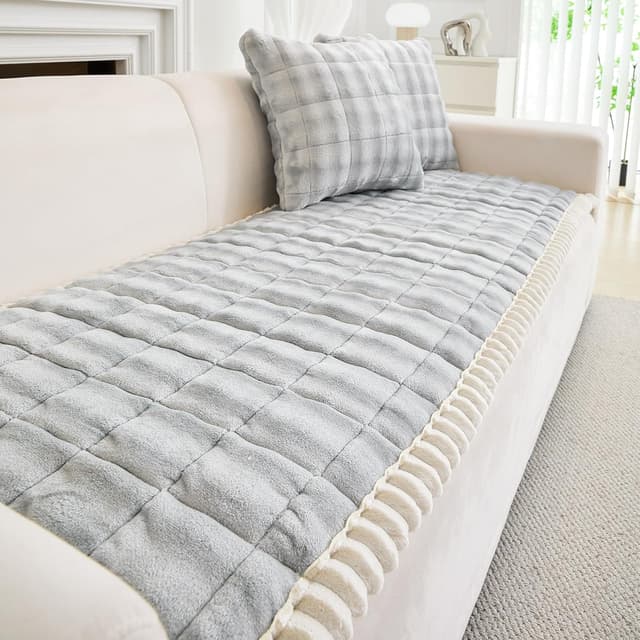 Detalle de GKXLH housse de canapé en velours côtelé antidérapante pour 2, 3 ou 4 places (universelle) – modèle 70x120