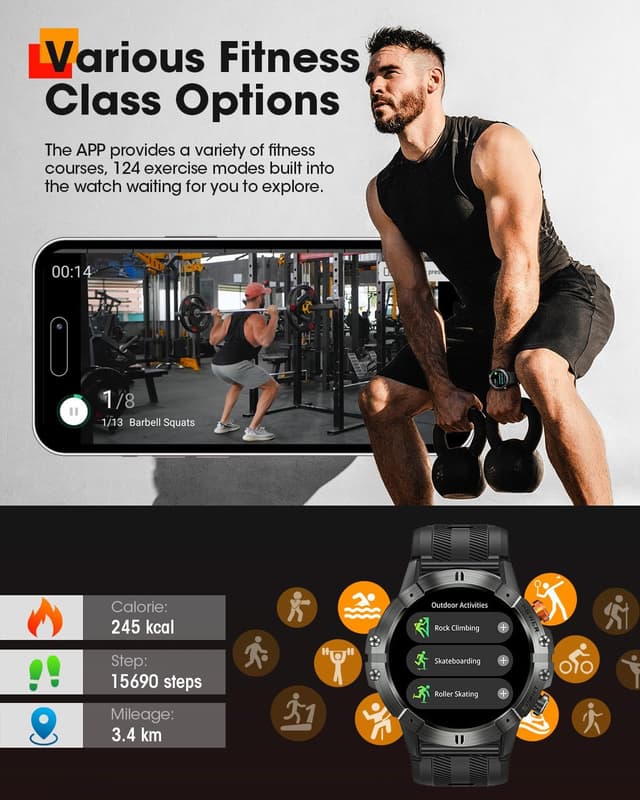 Detalle de Military Smart Watch Bluetooth Call with 124 Modes