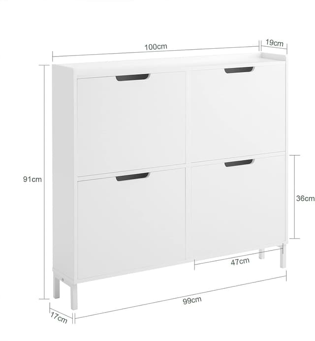 Thumbnail 2 de SoBuy Schuhschrank schmal 4 Klappen 100x91