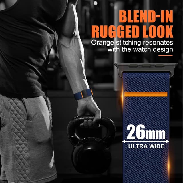 Detalle 2 de SOLOLUP Stretchy Magnetic Straps for Apple Watch (Elastic Solo Loop Nylon) for 11/10/9/8/7/6/5/4/3/2/SE