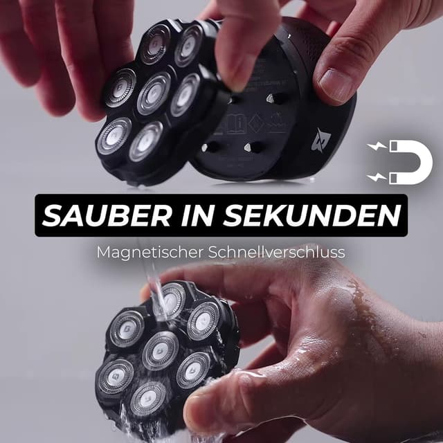 Detalle 2 de BALDWIN Glatzen Rasierer 7D 150 Min Akku