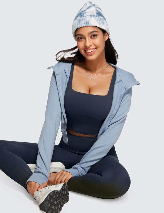Detalle de CRZ YOGA Damen Butterluxe Sport-BH mit Polstern (ohne Bügel) als Crop Top für Yoga & Workout