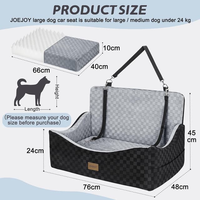 Detalle 1 de Large dog car seat memory foam booster