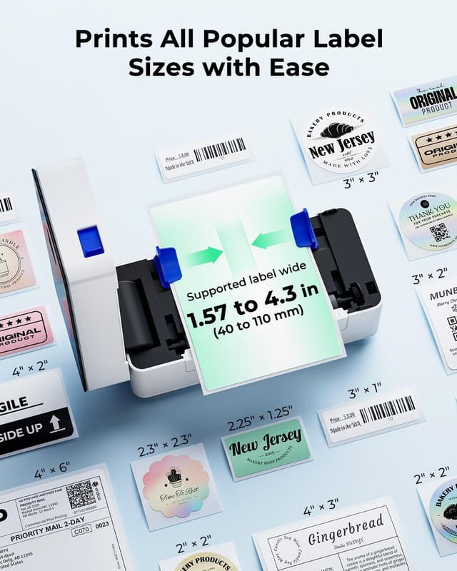 Detalle 2 de SVANTTO Bluetooth Thermal Label Printer 4x6 for Royal Mail, eBay and Etsy (no-ink)