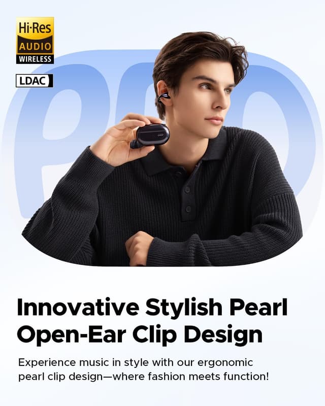 Detalle 2 de SoundPEATS PearlClip Pro LDAC earphones 24h playtime