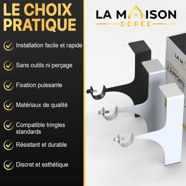 Detalle 2 de La Maison Dorée supports tringle rideaux 2