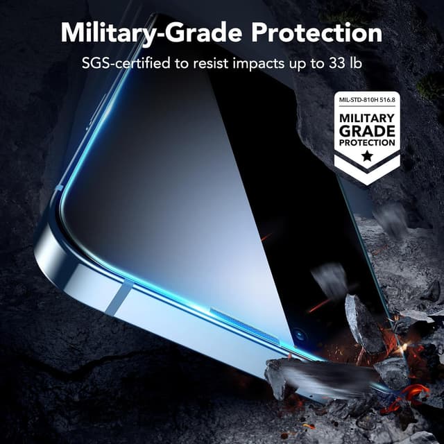 Detalle 2 de Lot de 3 films de protection écran ESR en verre trempé pour iPhone 14 Plus / iPhone 13 Pro Max