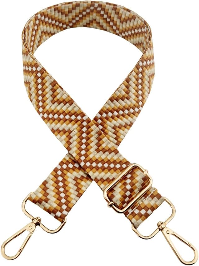 Detalle 2 de Verstellbarer Taschengurt mit Karabiner (3,8 cm breit) – Wechselgurt für Damen, Gelbbraun