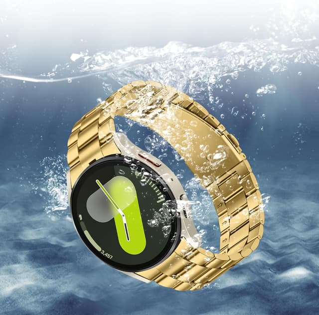 Detalle de Suphart No-Gap Stainless Steel Metal Band for Samsung Galaxy Watch 7/6/5/4 (Gold, 44mm/40mm/47mm/43mm/45mm)