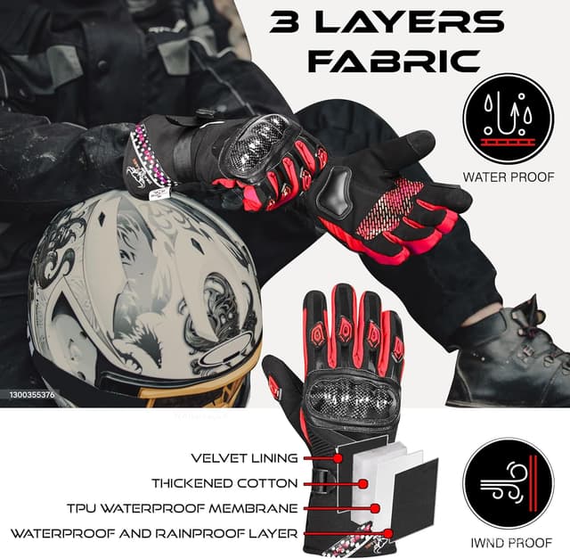 Thumbnail 2 de BEAST RAGE Winter Motorcycle Gloves for Men and Women