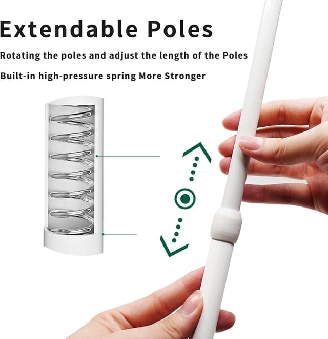 Detalle de Feligio Ausziehbare Duschvorhangstange 60–110 cm