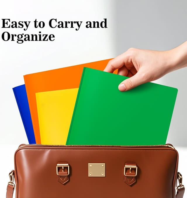 Thumbnail 4 de EEHZTSI 24-Pack Plastic 2-Pocket Folders 9.4x11.6