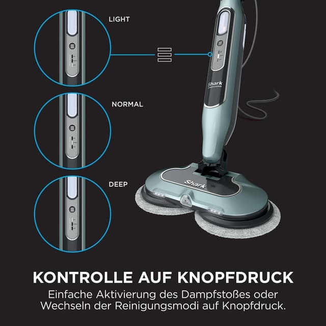 Detalle 2 de Shark Dampfreiniger Mop automatisch S8201EUCP (Salbei-Grün) mit Steam Blaster & 6 Schmutzfänger-Pads