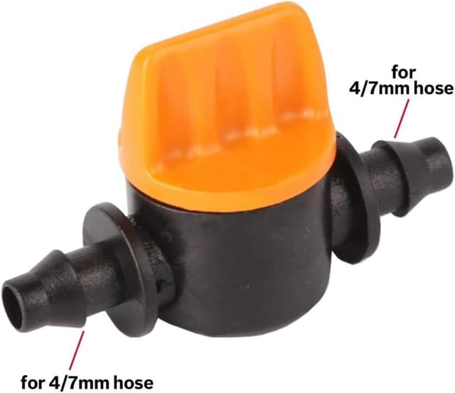 Detalle de Hydrogarden Valvola di arresto per irrigazione a goccia con raccordo rapido per tubi 1/4" (4/7 mm), 20 pezzi