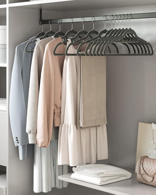 Thumbnail 1 de SONGMICS CRF50V Perchas de terciopelo 50 unidades 43,5 cm