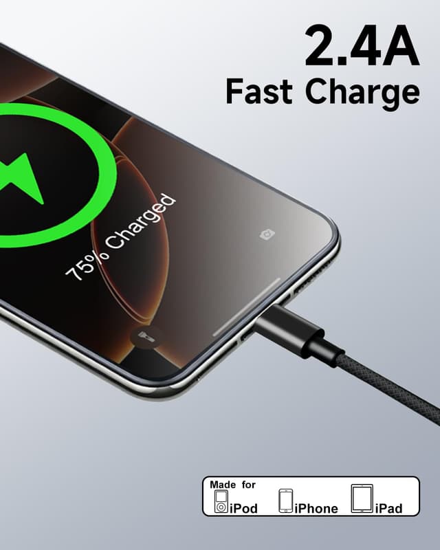 Detalle de Cable iPhone 2M certifié MFi Lot de 2