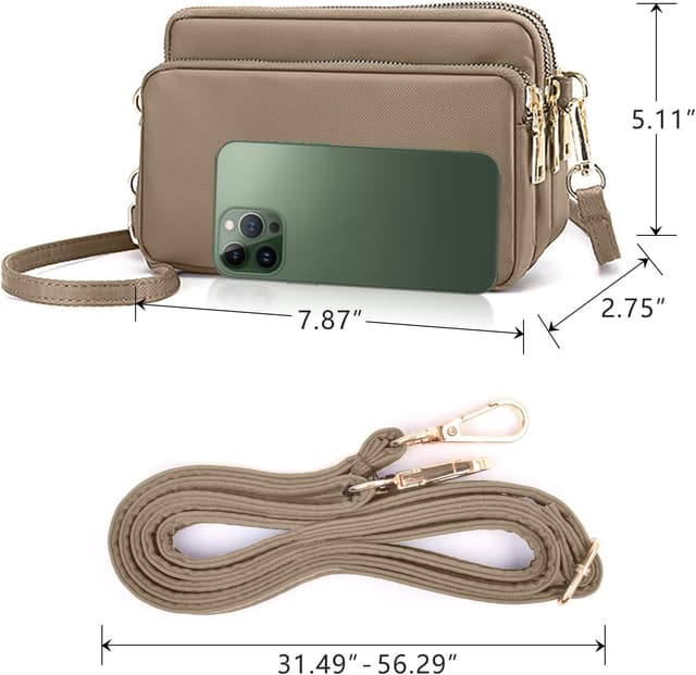 Detalle 2 de ModaZeal Small Crossbody Bag for Women – waterproof nylon multi-pocket phone bag