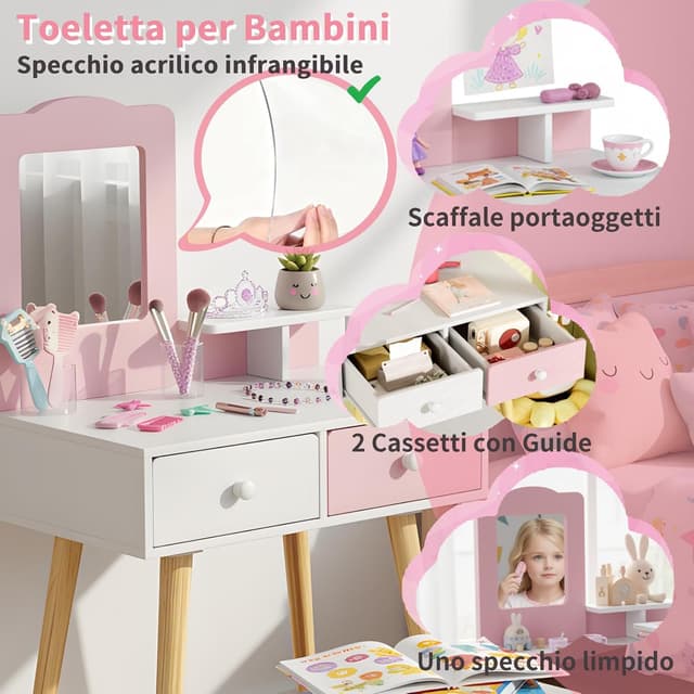 Thumbnail 2 de Clevich 2 in 1 Toeletta Trucco Bambina Rosa