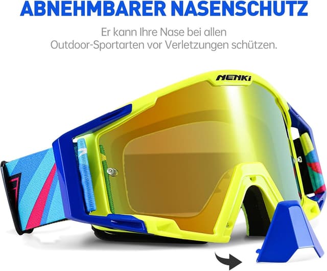 Detalle 2 de NENKI Motocross Brille mit Nasenschutz