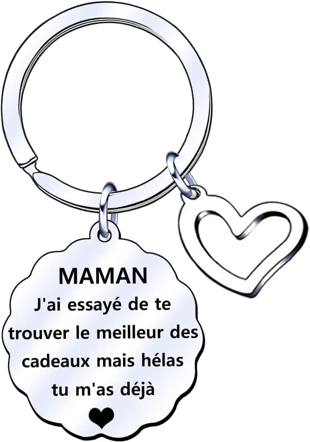 Detalle de GUOYU Porte-clés « Maman » en forme de famille, cadeau pour maman (Noël, fête des mères, anniversaire)