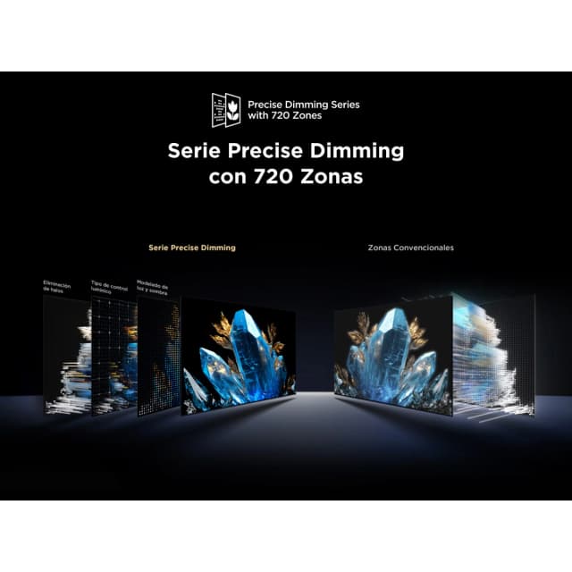 Detalle de TCL 55C7K QD-Mini LED 4K 55” (139,7 cm) con Google TV y 144 Hz – reacondicionado Grado A