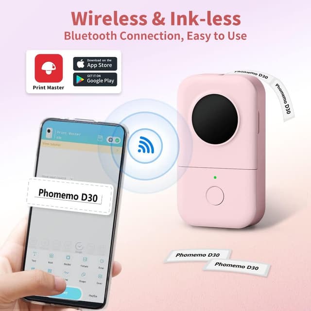 Thumbnail 3 de Phomemo D30 Etiquetadora Bluetooth Rosa
