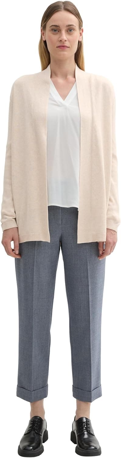 Detalle de TOM TAILOR 1045346 cardigan donna lungo in maglia morbida