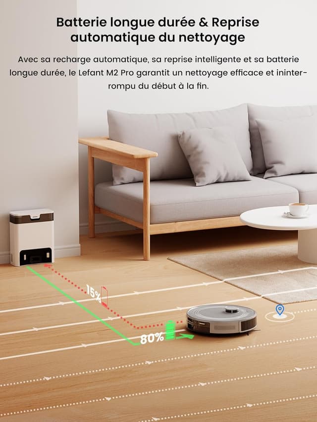 Thumbnail 6 de Lefant M2 Pro Robot Aspirateur Laveur 6000Pa avec station de vidage automatique